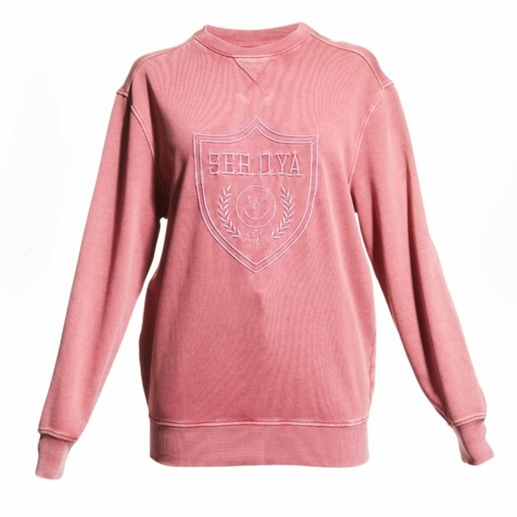 SER.O.YA Issac Collegiate-Inspired Sweatshirt Vintage Red Size L - Picture 2 of 11